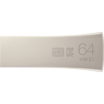 Samsung Bar Plus - MUF-64BE - 64GB Silver USB 3.2 Gen1 (USB 3.1) Type-A, 300MB/s, Capless — Buy in Cyprus with Fast Delivery