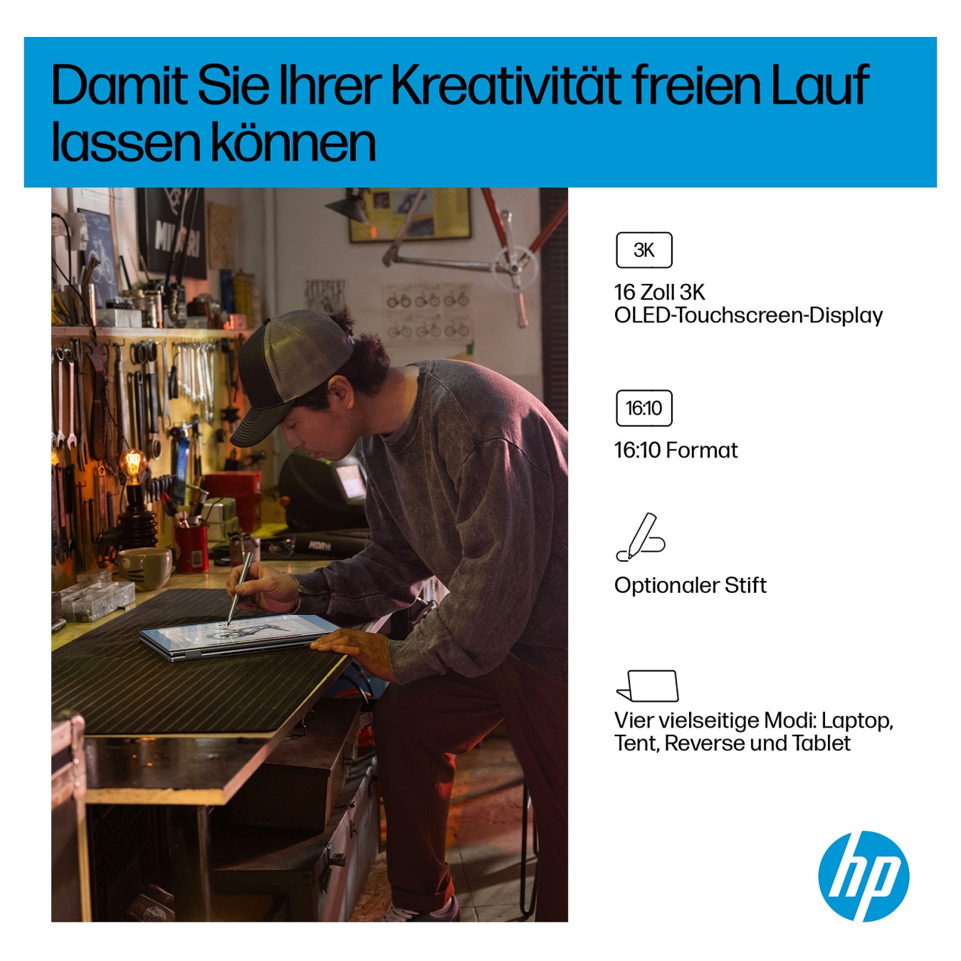 Buy HP OmniBook X Flip 16-ar0153ng RYZ AI 5 340 16GB 512SSD W11 Home Touch in Cyprus, Nicosia, Limassol, Larnaka, Pafos