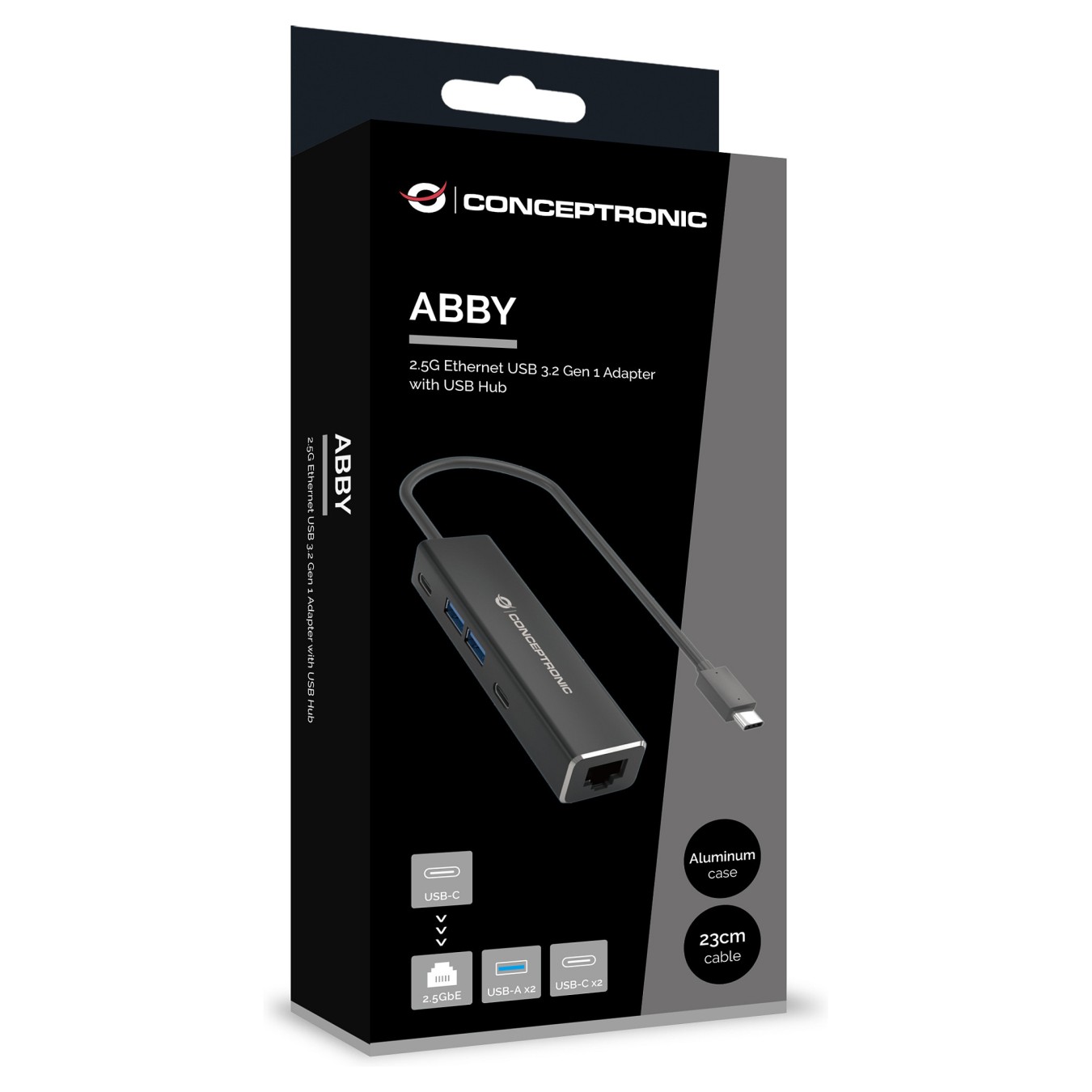 Buy CONCEPTRONIC Adapter USB-C3.2- to 2.5GbE 2xC 2xA 5Gbs 0.15m sw in Cyprus, Nicosia, Limassol, Larnaka, Pafos