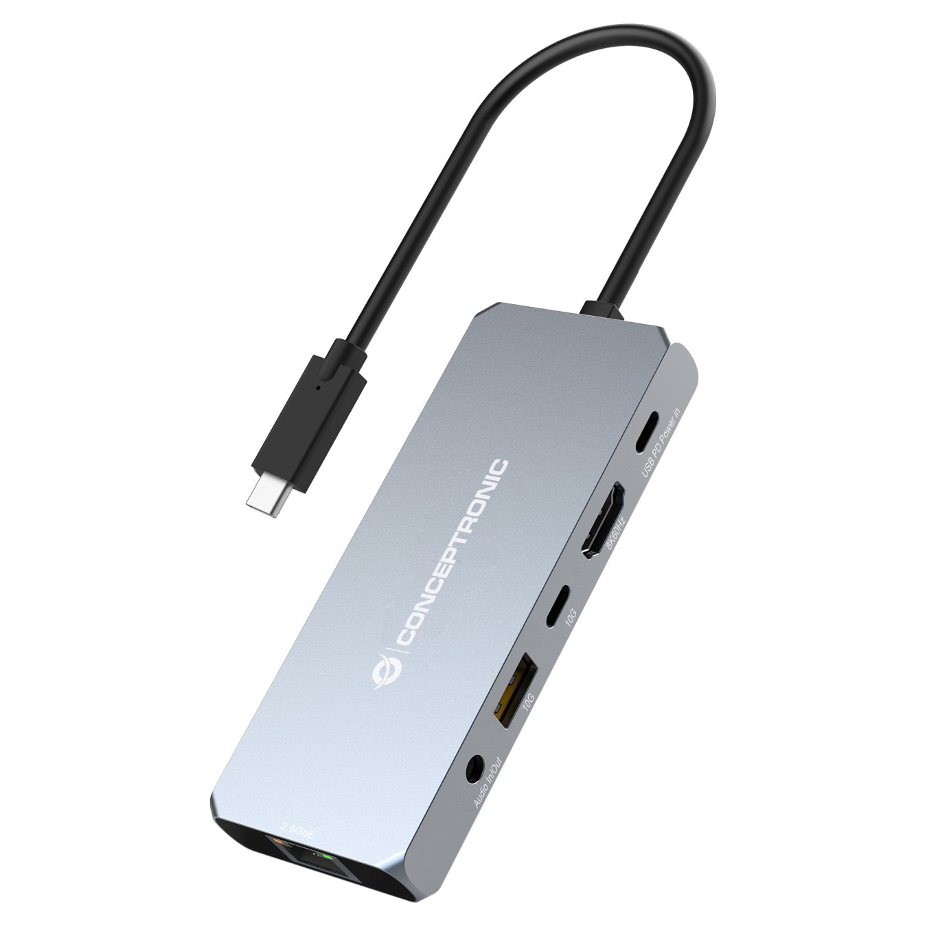 Buy CONCEPTRONIC 6-1 Dock USB-C- to HDMI USB-A GbE AUX + 18cm gr in Cyprus, Nicosia, Limassol, Larnaka, Pafos
