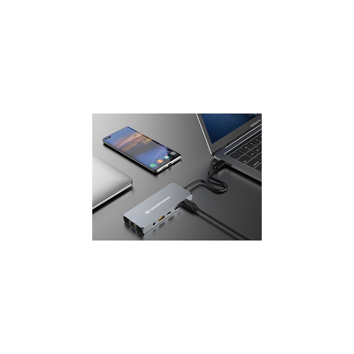 Buy CONCEPTRONIC 6-1 Dock USB-C- to HDMI USB-A GbE AUX + 18cm gr in Cyprus, Nicosia, Limassol, Larnaka, Pafos