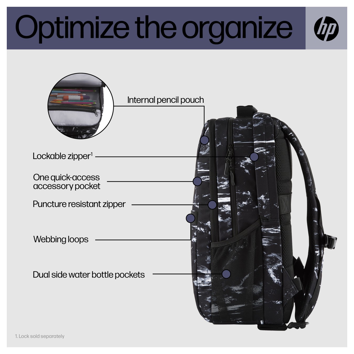 Buy HP Campus XL Marble Stone Backpack in Cyprus, Nicosia, Limassol, Larnaka, Pafos