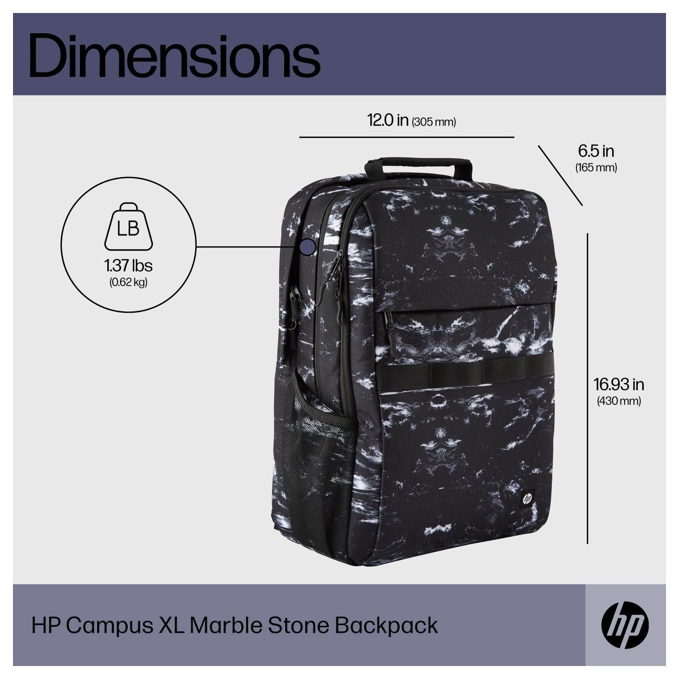 Buy HP Campus XL Marble Stone Backpack in Cyprus, Nicosia, Limassol, Larnaka, Pafos