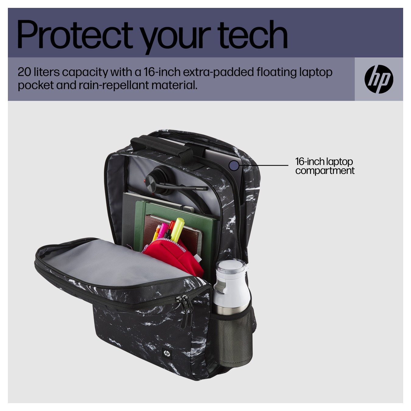 Buy HP Campus XL Marble Stone Backpack in Cyprus, Nicosia, Limassol, Larnaka, Pafos