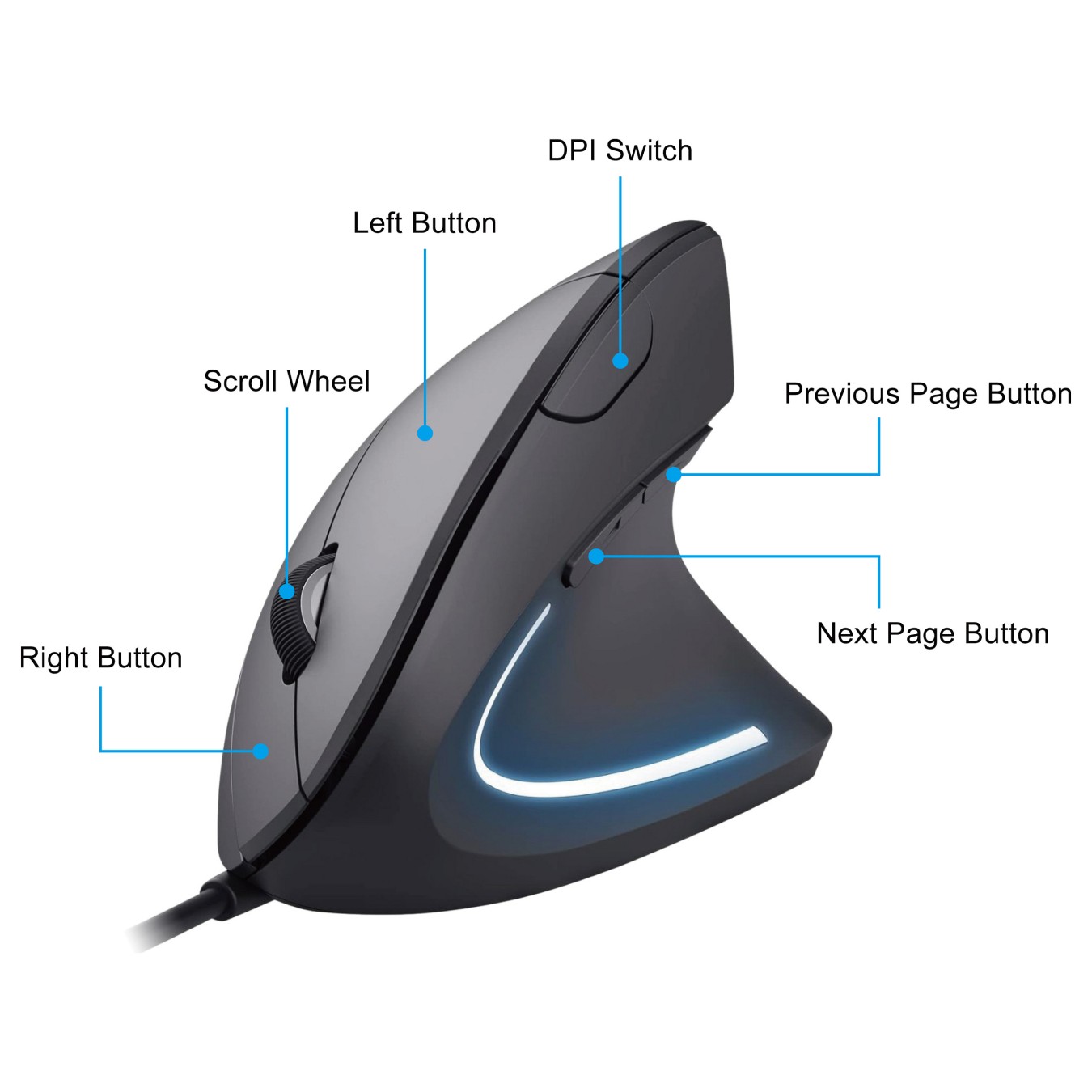 Buy Equip Ergonomische Maus USB-A Stecker 1.80m Rechts schwarz in Cyprus, Nicosia, Limassol, Larnaka, Pafos