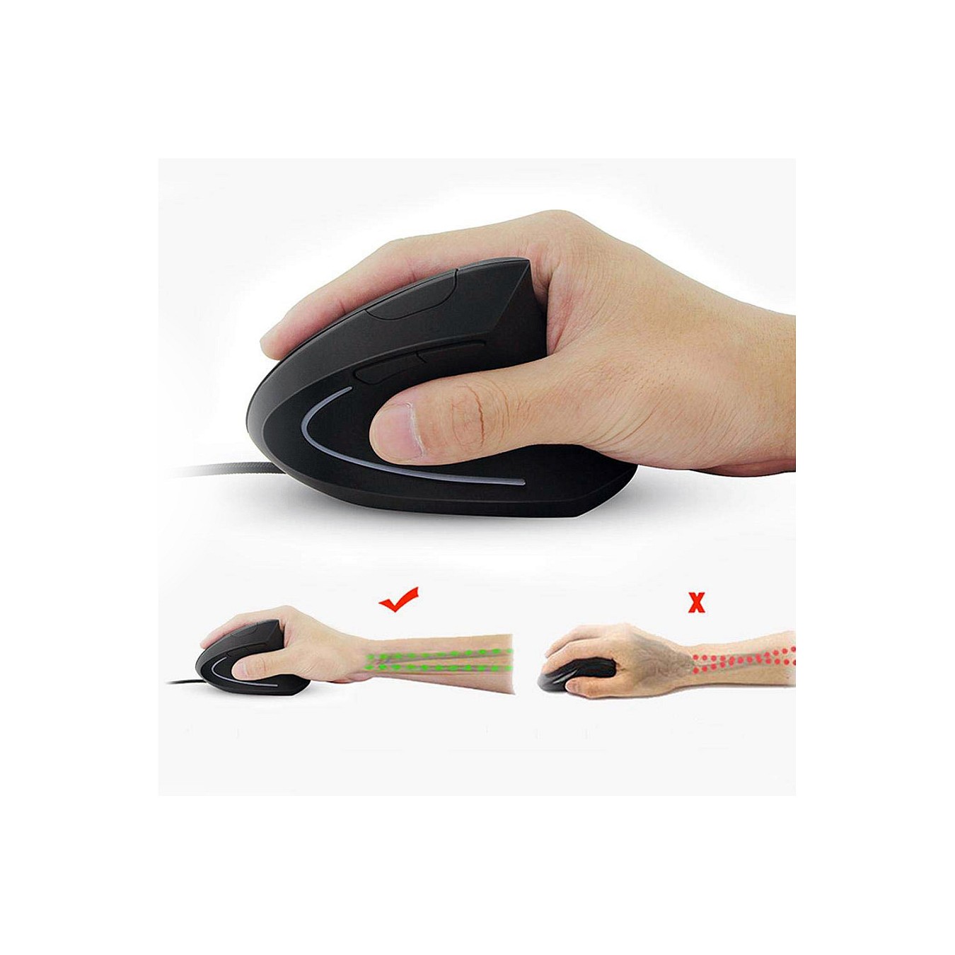 Buy Equip Ergonomische Maus USB-A Stecker 1.80m Rechts schwarz in Cyprus, Nicosia, Limassol, Larnaka, Pafos
