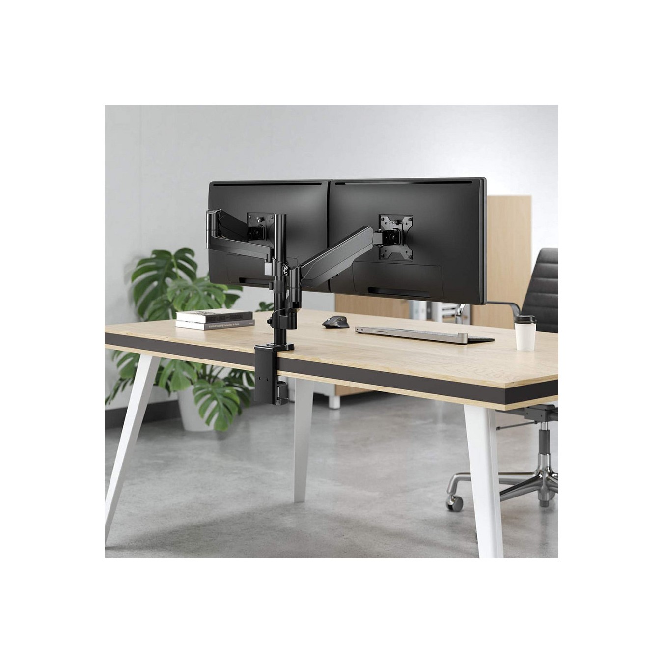 Buy MANHATTAN Tischhalterung mit Gasdruckfeder und Kugelgelenk fuer zwei Monitore von 48,18-81,28cm 17Z-32Z und bis zu 8k... in 