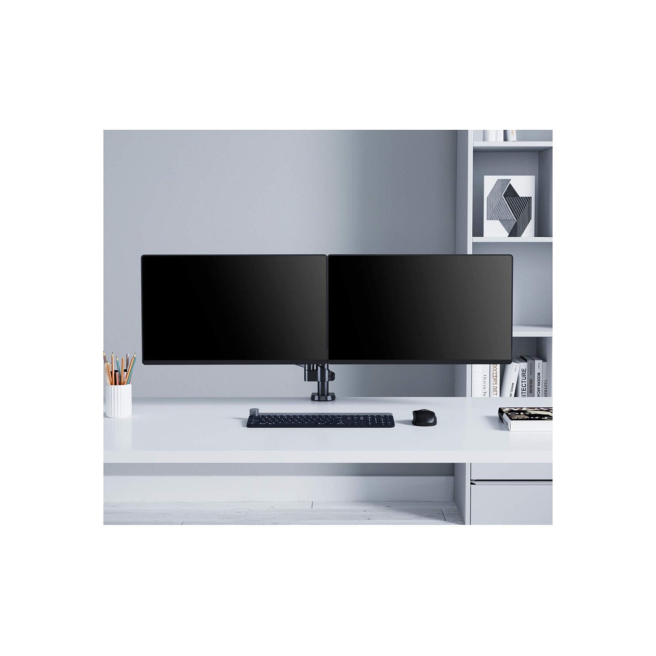 Buy MANHATTAN Tischhalterung mit Gasdruckfeder und Kugelgelenk fuer zwei Monitore von 48,18-81,28cm 17Z-32Z und bis zu 8k... in 