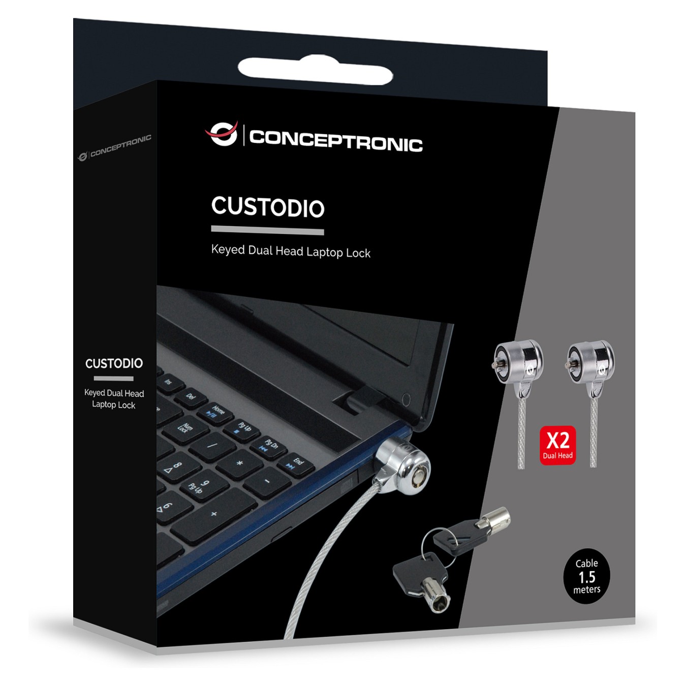 Buy Conceptronic CNBSLOCK15T Doppel-Notebook-Schloss in Cyprus, Nicosia, Limassol, Larnaka, Pafos