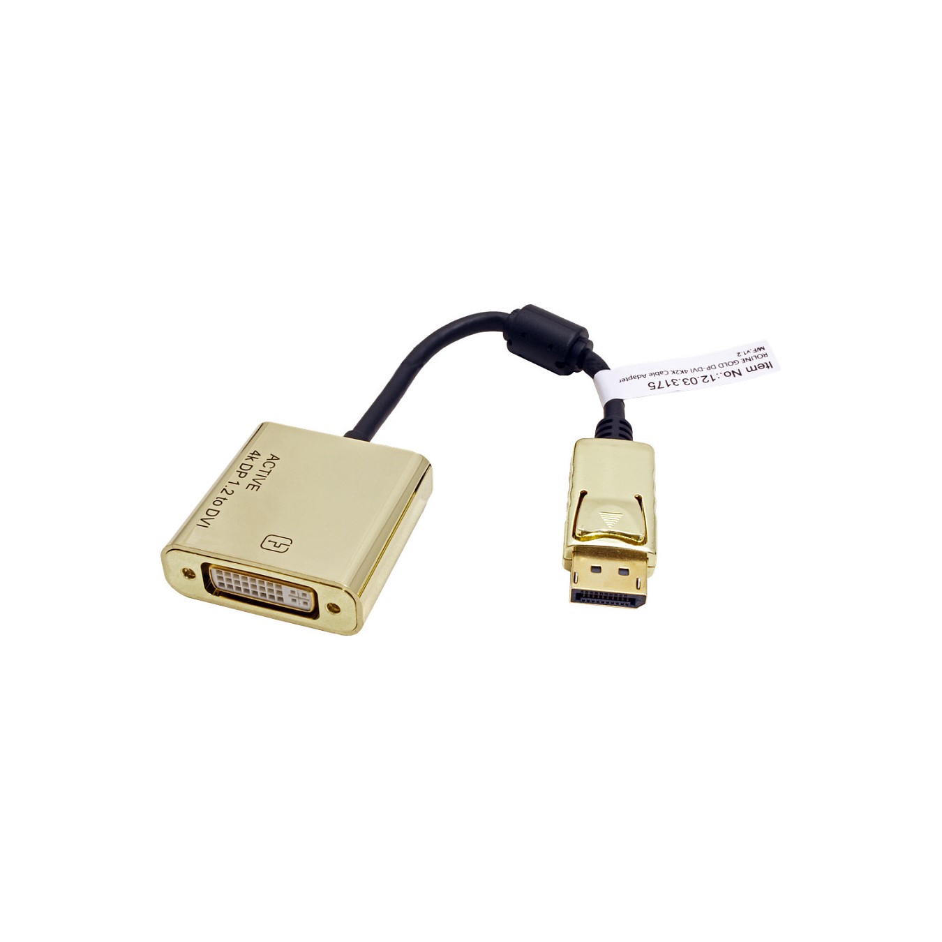 Buy ROLINE GOLD 4K DisplayPort-DVI Adapter, Aktiv, v1.2, DP ST - DVI BU in Cyprus, Nicosia, Limassol, Larnaka, Pafos
