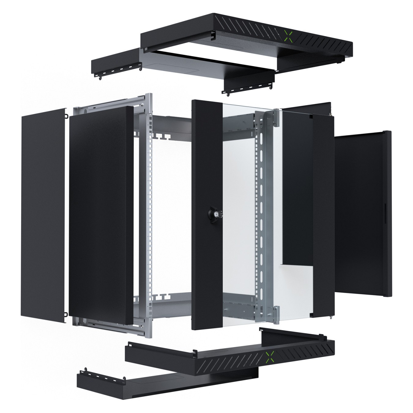 Buy 19' Wandgehäuse X-Rack mit Glastür 400-600mm 15HE schwar in Cyprus, Nicosia, Limassol, Larnaka, Pafos