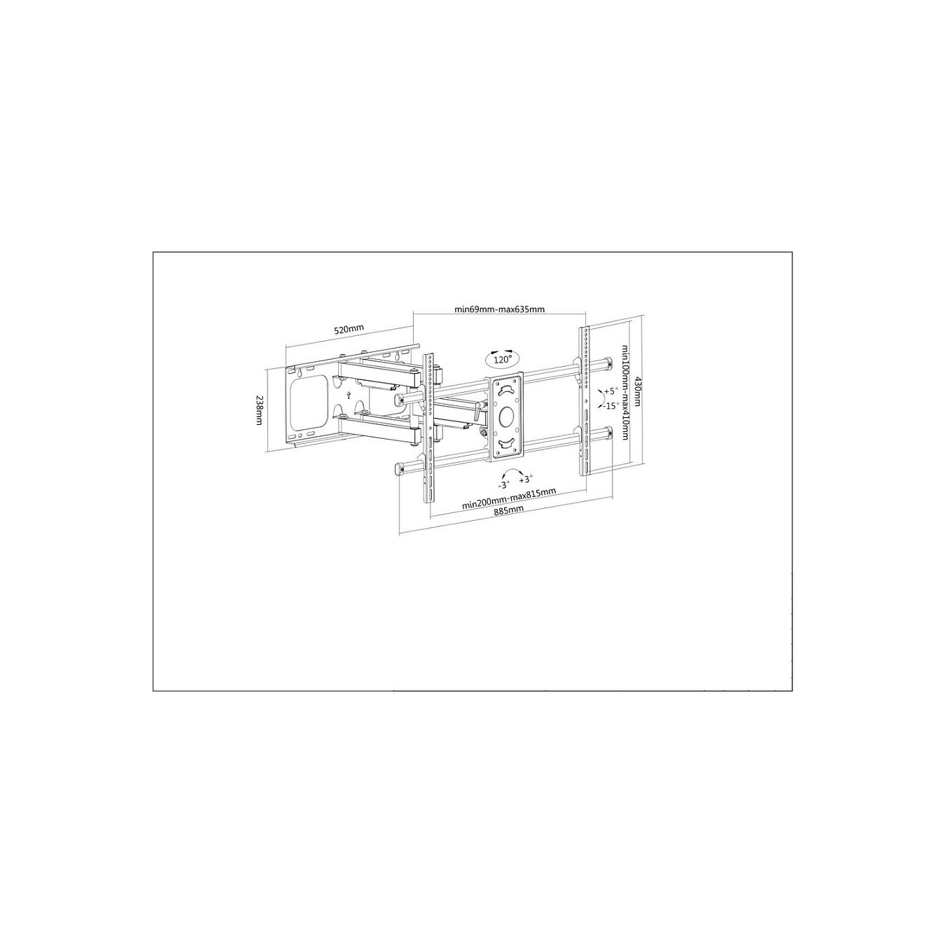 Buy MANHATTAN TV-Wandhalterung 94-228,6cm 37-90 Zoll neig- und schwenkbar fuer Grossbildschirme und Curved TVs bis 75kg in Cypru