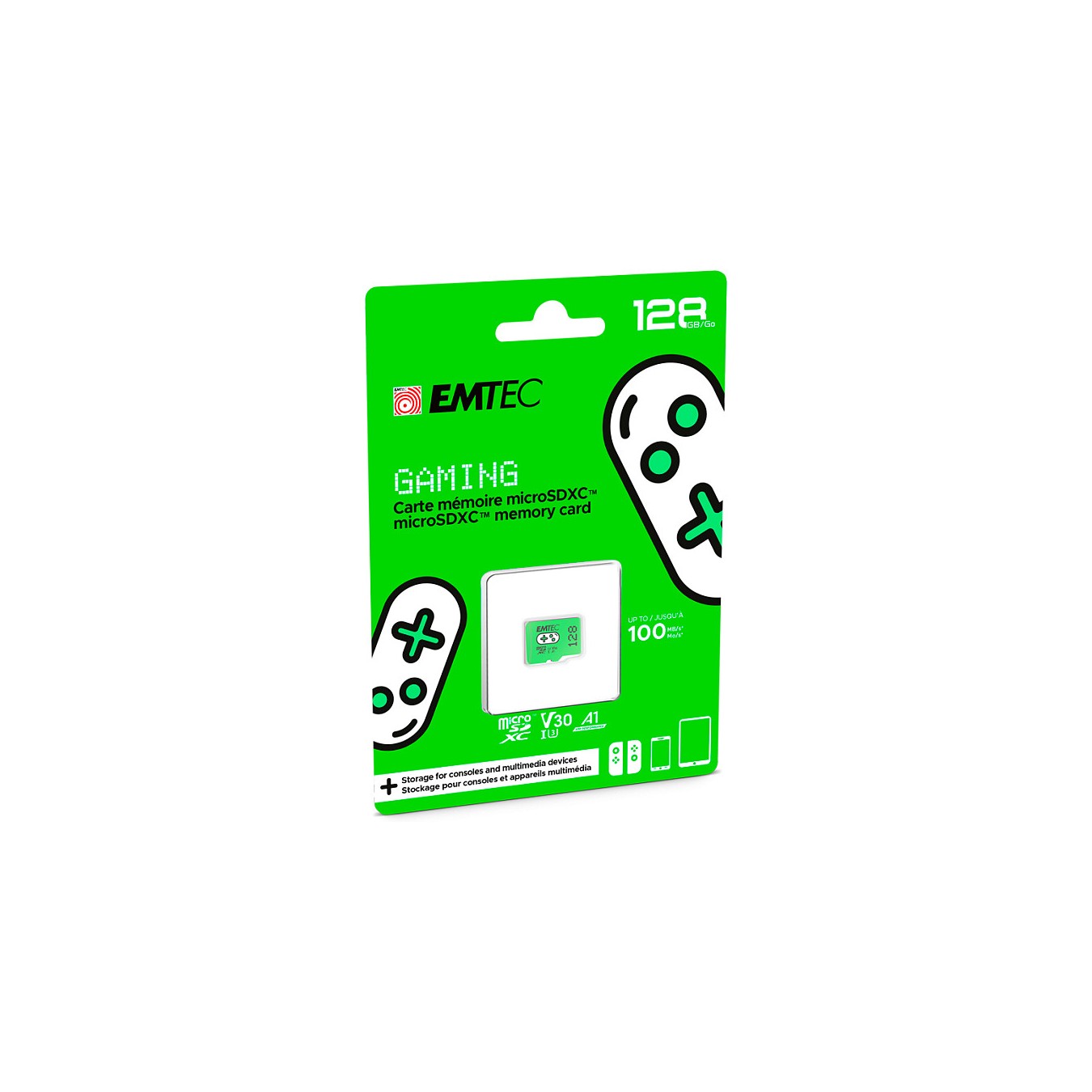Buy CARD Emtec m128GB UHS-I U3 V30 A1 Gaming Green in Cyprus, Nicosia, Limassol, Larnaka, Pafos