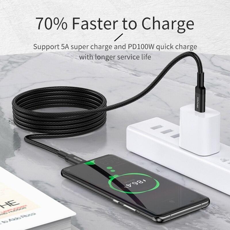 USB Cable Awei CL 117t 100W Type C to Type C 20V / 5A -  Official distributor