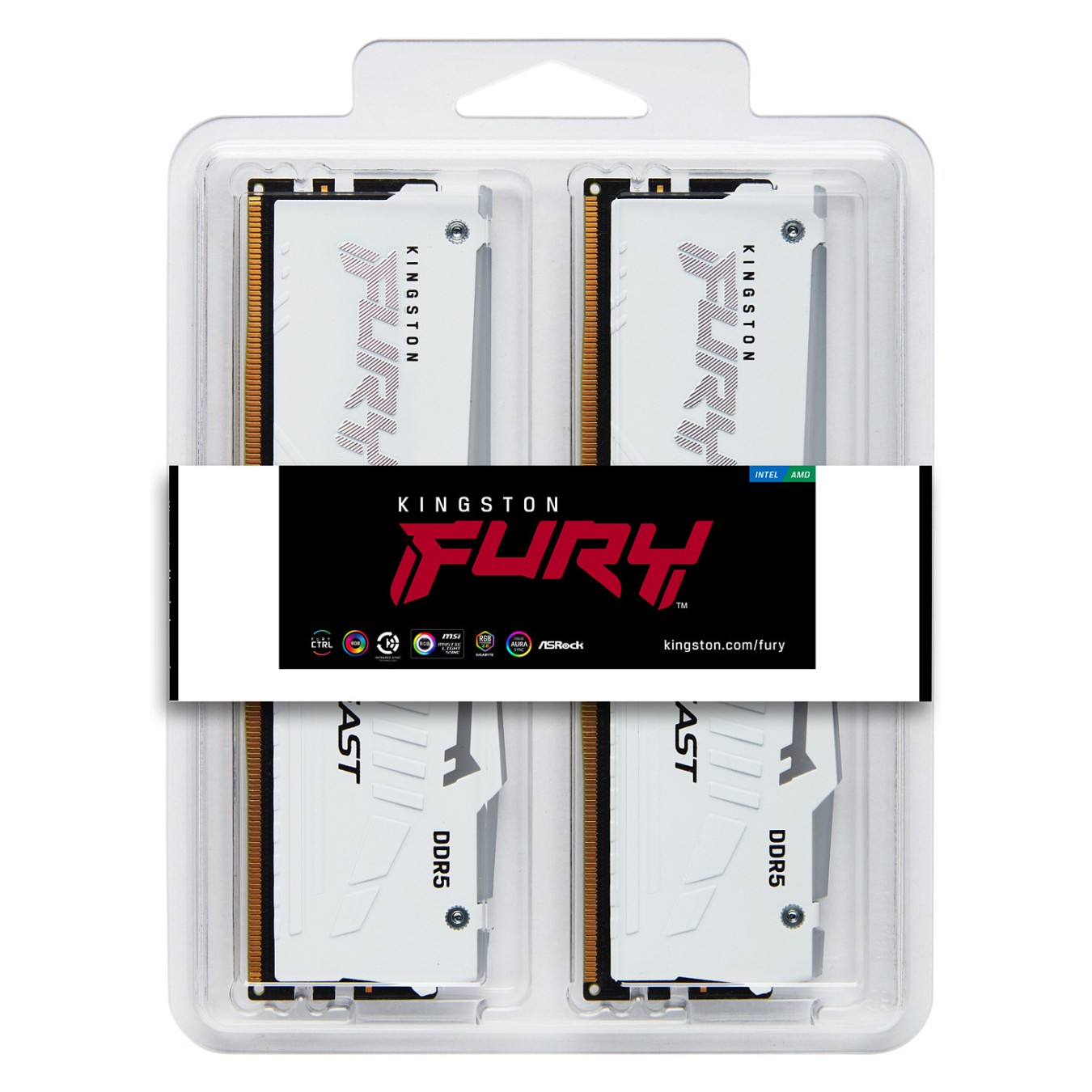 Buy KINGSTON FURY Beast 64GB DIMM 5600MT s DDR5 CL40 Kit of 2 White RGB XMP in Cyprus, Nicosia, Limassol, Larnaka, Pafos