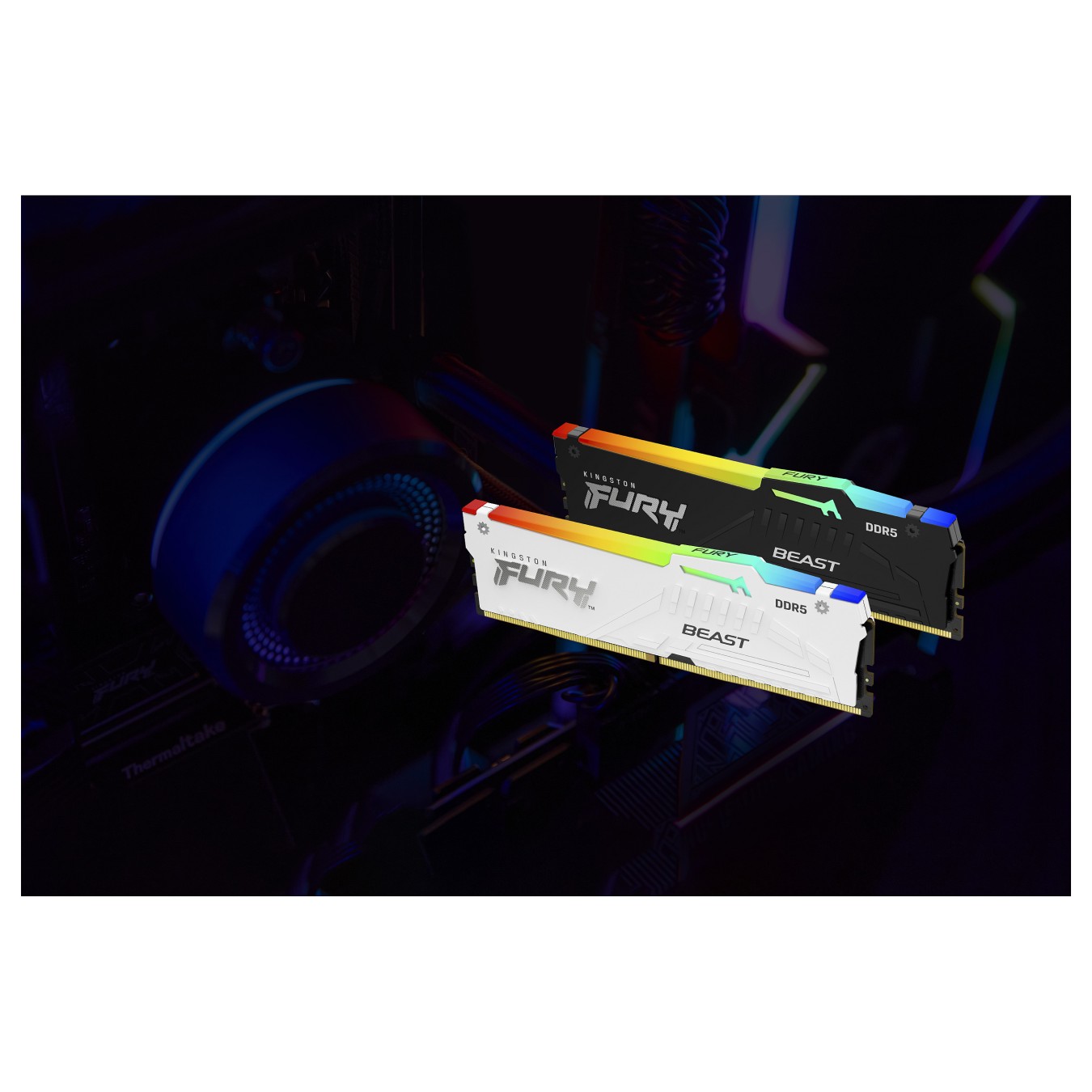 Buy KINGSTON FURY Beast 64GB DIMM 5600MT s DDR5 CL40 Kit of 2 White RGB XMP in Cyprus, Nicosia, Limassol, Larnaka, Pafos