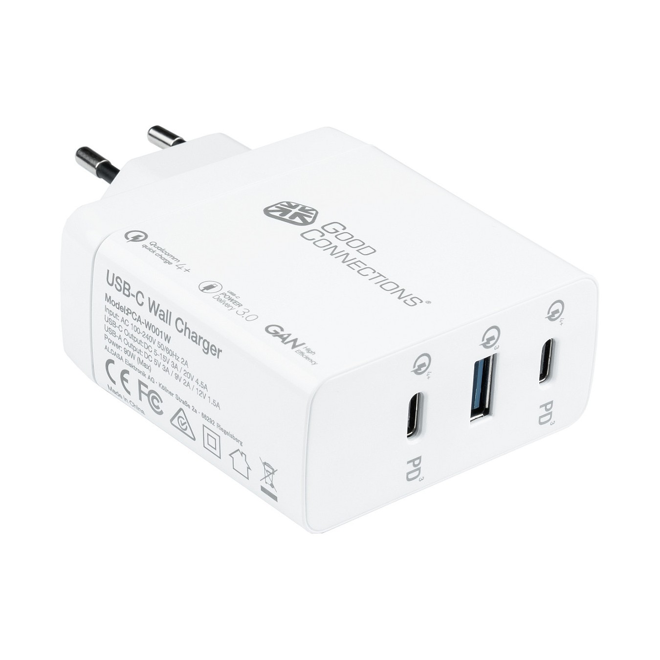 Buy GoodConnections Charger 100W 3-Port 2xUSB-C USB-A QC4.0 Weiß in Cyprus, Nicosia, Limassol, Larnaka, Pafos