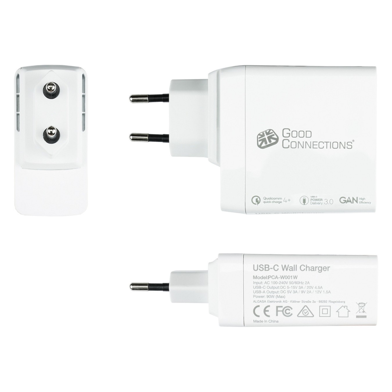 Buy GoodConnections Charger 100W 3-Port 2xUSB-C USB-A QC4.0 Weiß in Cyprus, Nicosia, Limassol, Larnaka, Pafos