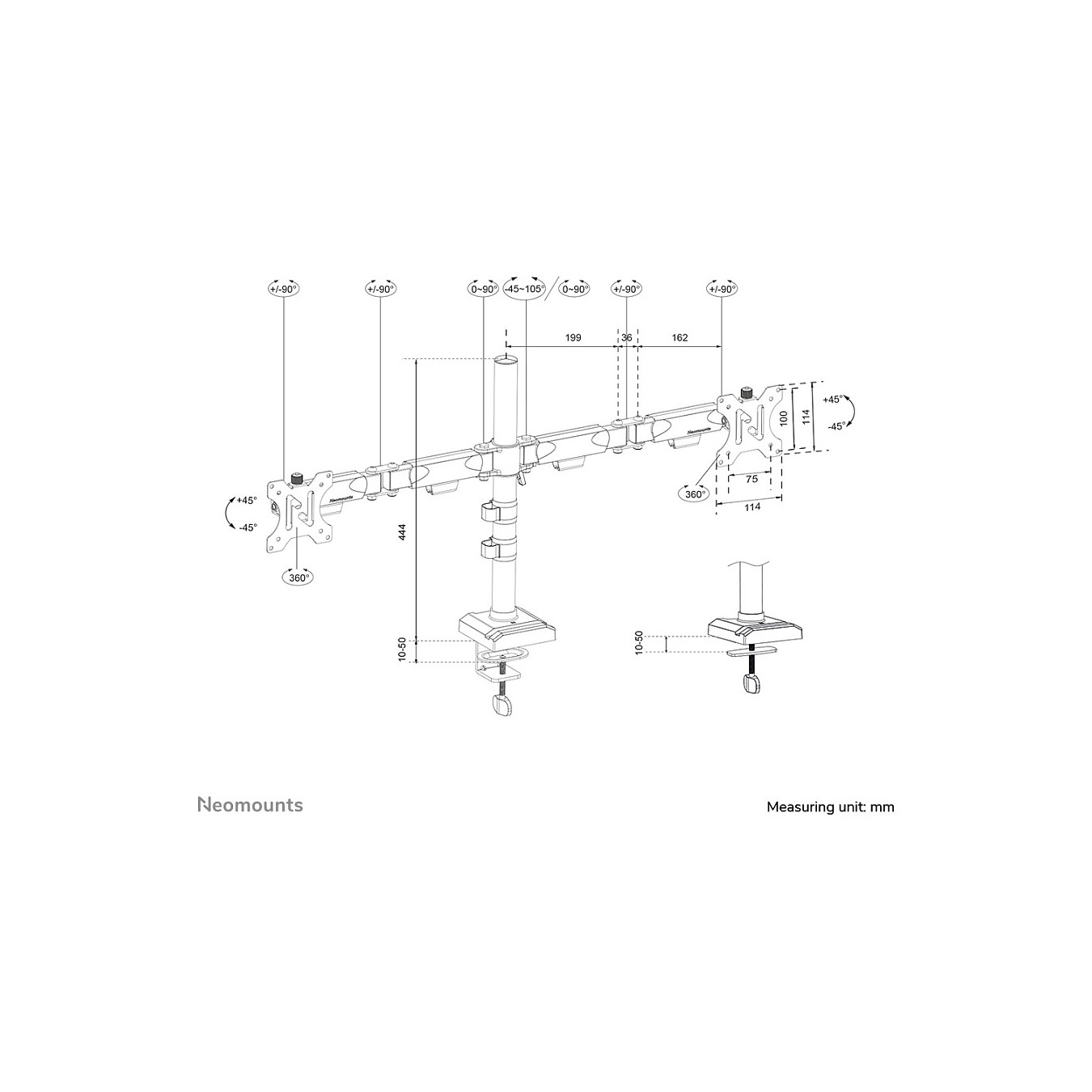 Buy Neomounts NERO DS60-600BL2 Monitorarm - schwarz in Cyprus, Nicosia, Limassol, Larnaka, Pafos