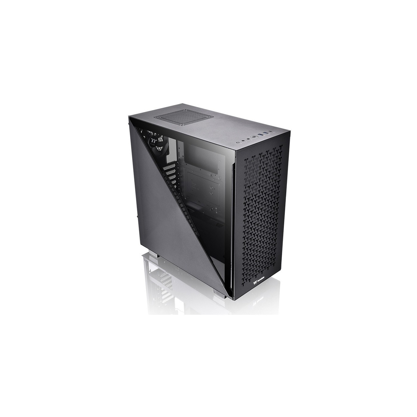Thermaltake Divider 300 TG Air - Mid Tower PC Case, Black, Tempered Glass, ATX/mATX/Mini-ITX, USB-C