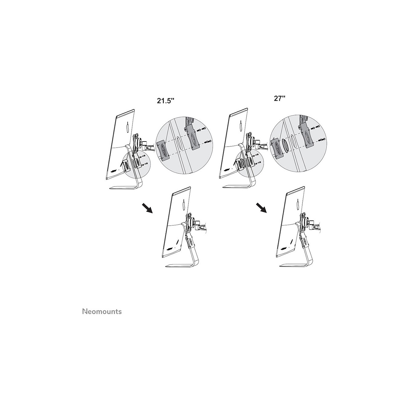 Buy NEOMOUNTS FPMA-VESAMAC2127 Adapter Plate VESA 75x75 und 100x100 kompatibel mit 21,5 bis 27Zoll Screens silber in Cyprus, Nic