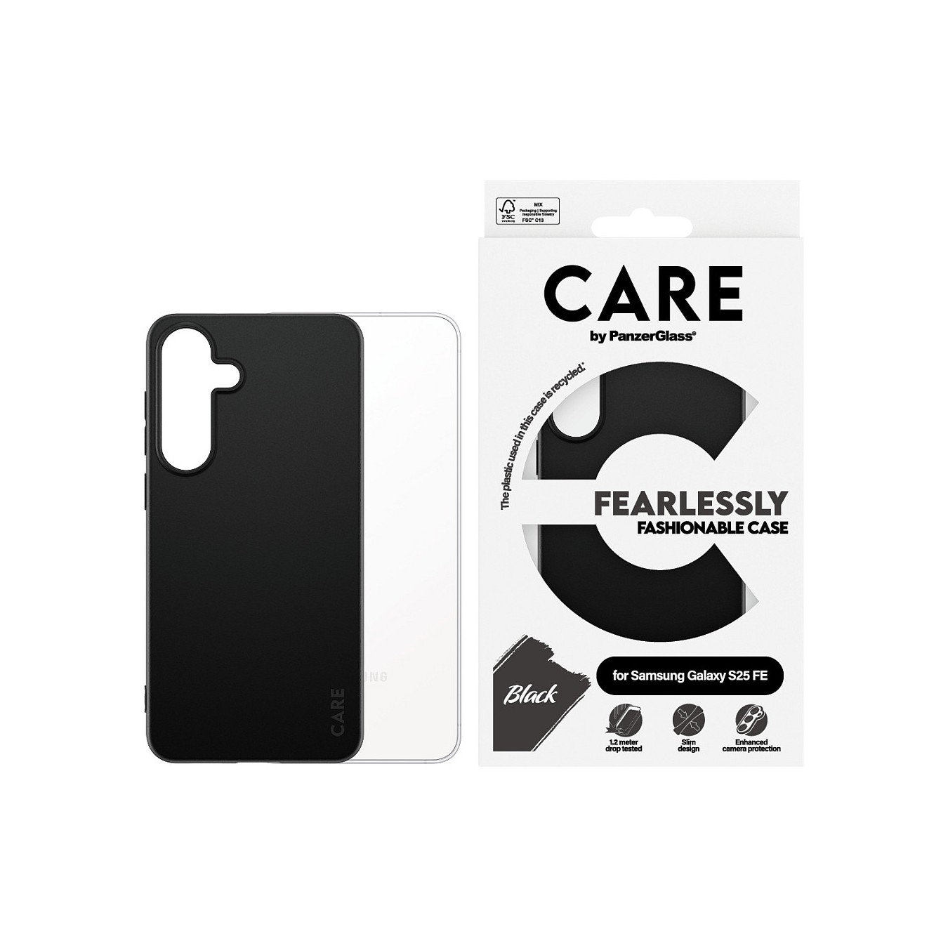 Buy PanzerGlass CARE TPU Case black Samsung Galaxy S25 FE in Cyprus, Nicosia, Limassol, Larnaka, Pafos