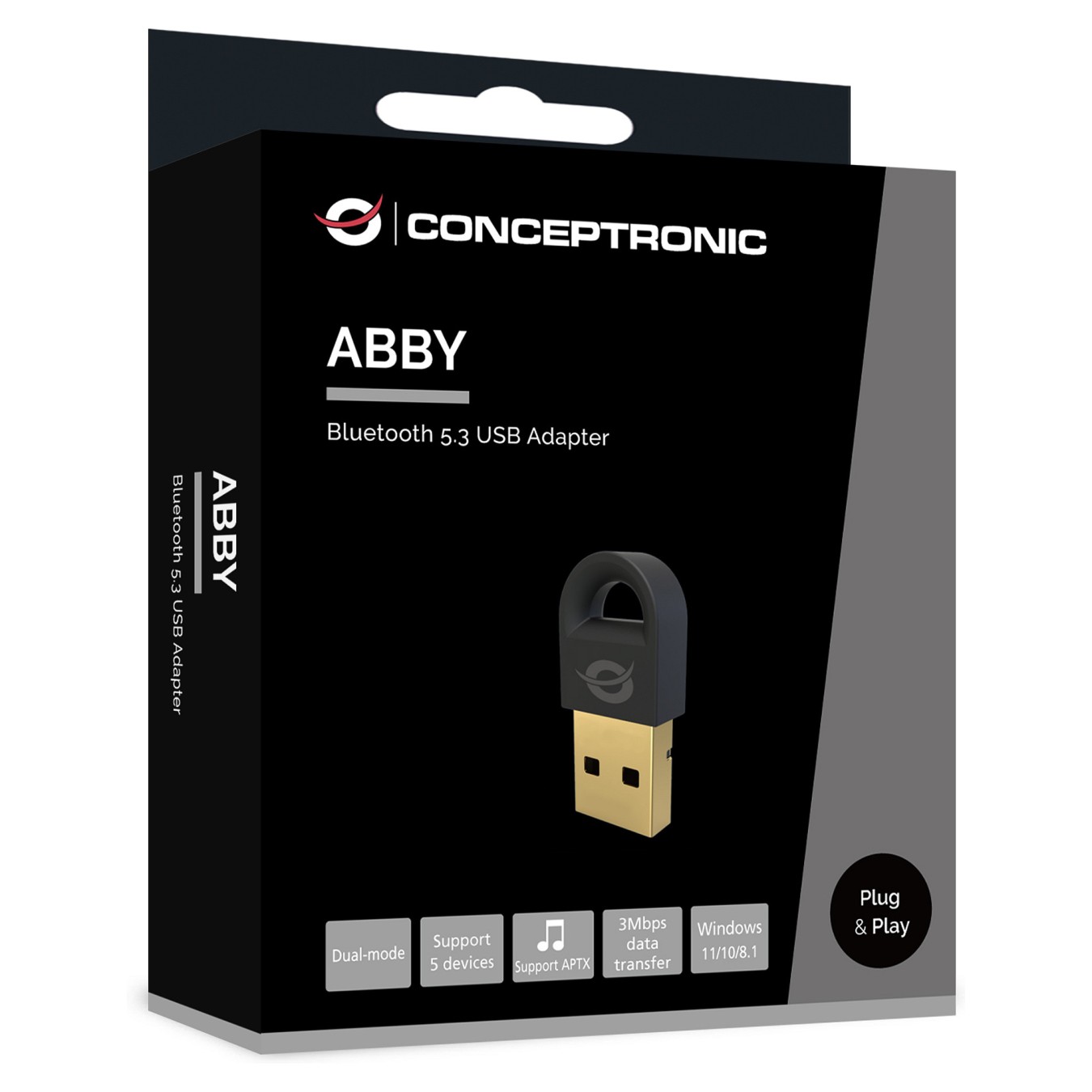 Buy CONCEPTRONIC Bluetooth5.3 Adapter USB 20m schwarz in Cyprus, Nicosia, Limassol, Larnaka, Pafos