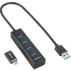 Buy Sharkoon 4-Port USB 3.2 Gen 1 Aluminum Hub - 4044951037582 - Type-C to 4× U... in Cyprus, Nicosia, Limassol, Larnaka, Pafos