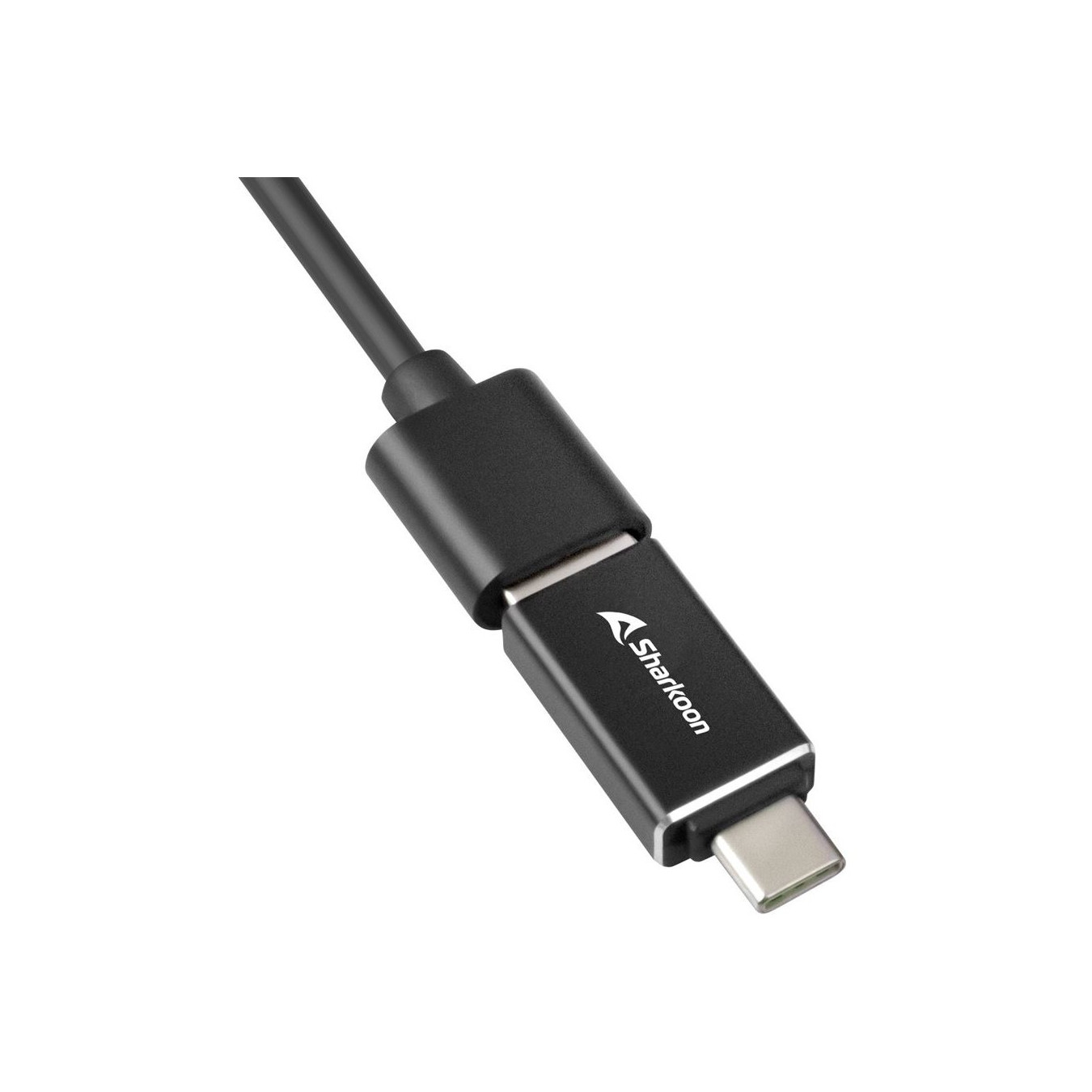 Sharkoon 4-Port USB 3.2 Gen 1 Aluminum Hub - 4044951037582 - Type-C to 4× USB-A, Black, 0.45m Cable