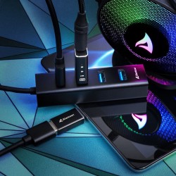 Buy Sharkoon 4-Port USB 3.2 Gen 1 Aluminum Hub - 4044951037582 - Type-C to 4× U... in Cyprus, Nicosia, Limassol, Larnaka, Pafos