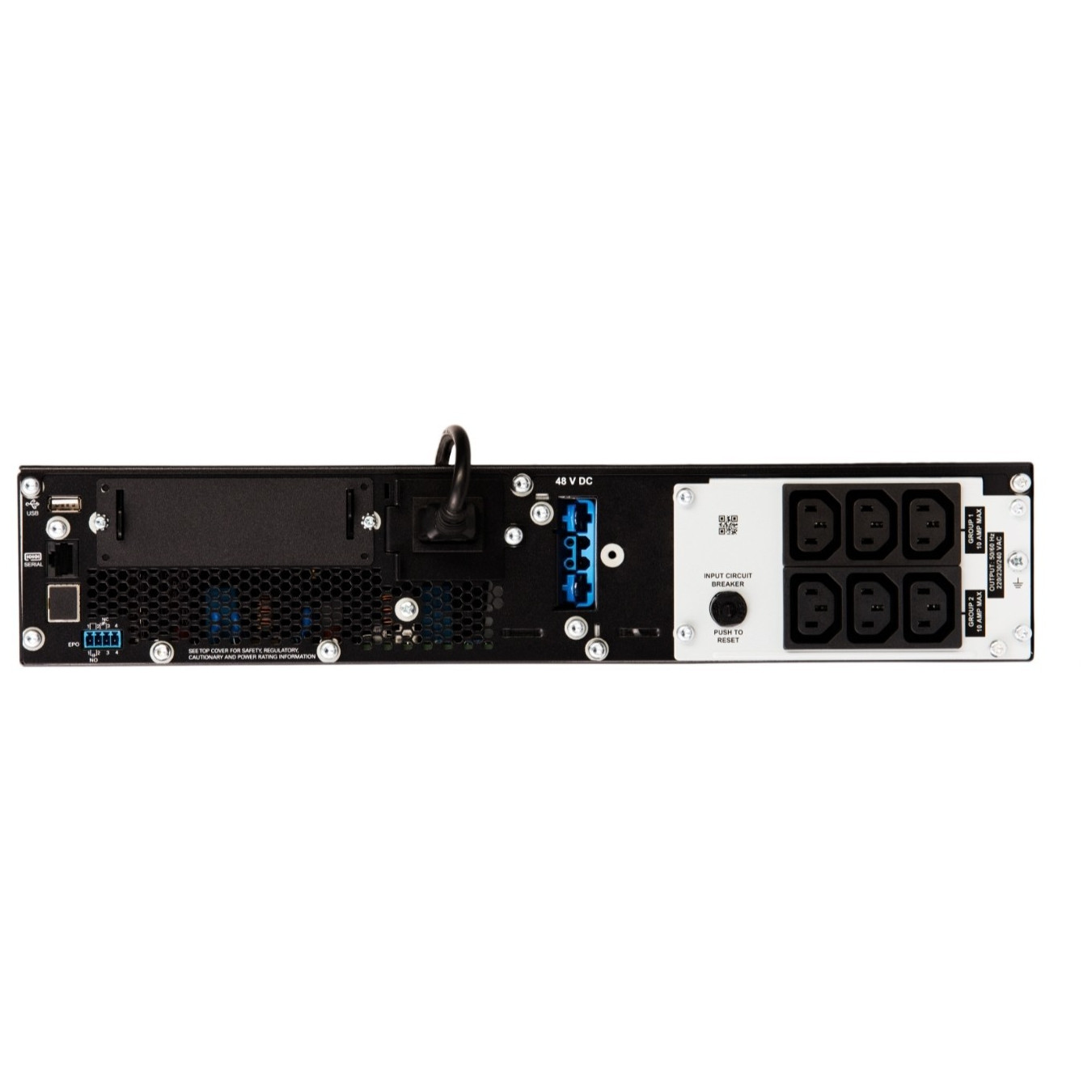 APC Smart-UPS SRT1000RMXLI-NC - 1kVA/1000W Rack 2U Online UPS, 6x IEC C13, Black, Hot-swap VRLA