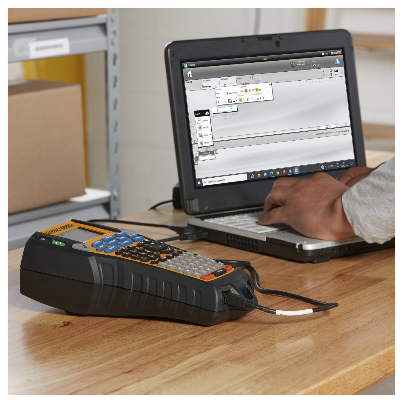 Buy DYMO Rhino 6000+ Industrielles Beschriftungsgerät, USB - Anschluss, ABC-Tastatur, im KofferSet in Cyprus, Nicosia, Limassol,