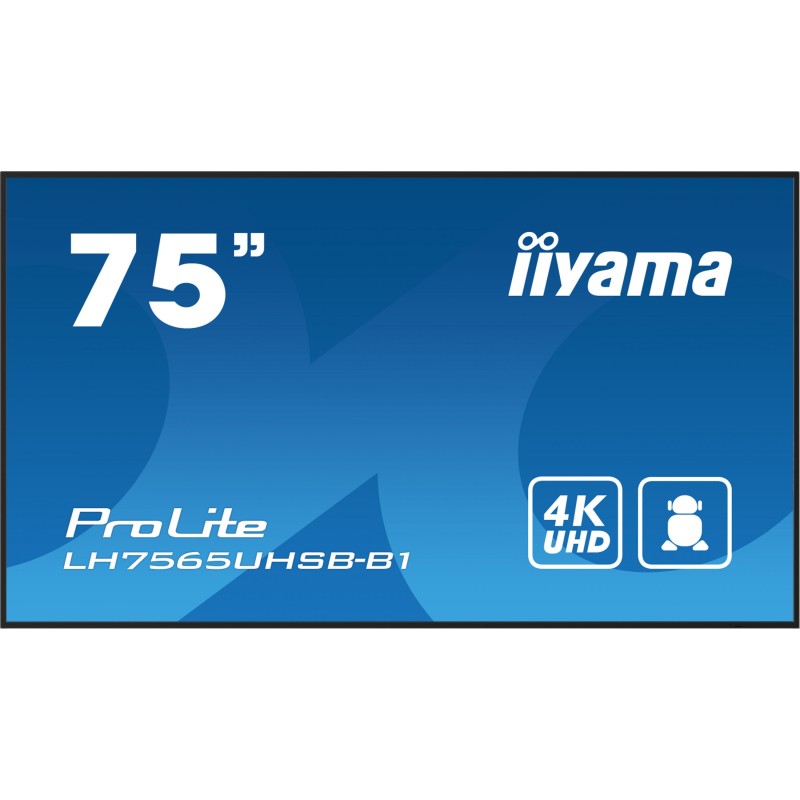 Buy Iiyama ProLite LH7565UHSB-B1 - 75" 4K UHD Touch IPS Commercial Display, 800 ... in Cyprus, Nicosia, Limassol, Larnaka, Pafos