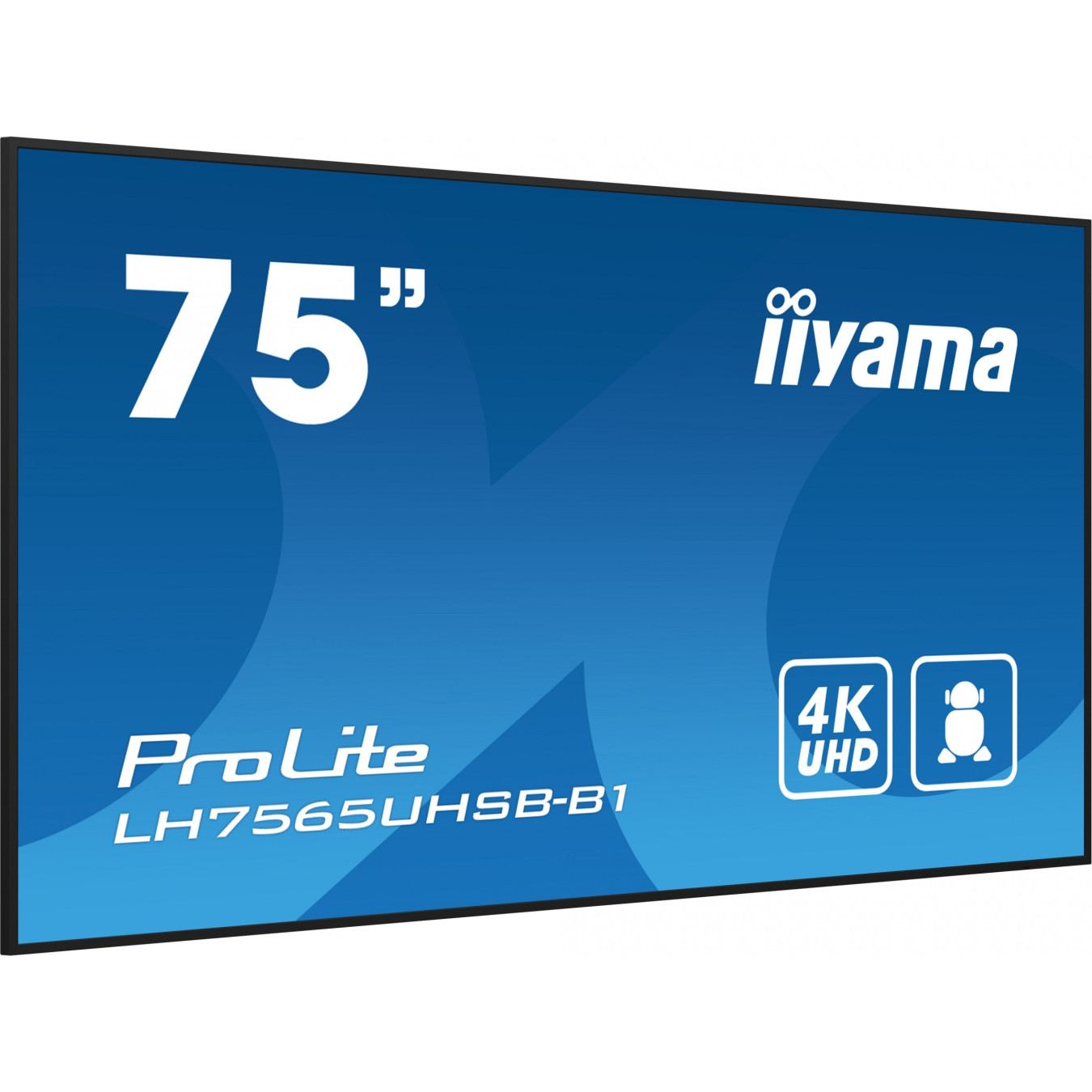 Iiyama ProLite LH7565UHSB-B1 - 75" 4K UHD Touch IPS Commercial Display, 800 cd/m², Android 11, WiFi, 2xHDMI+DP, Black