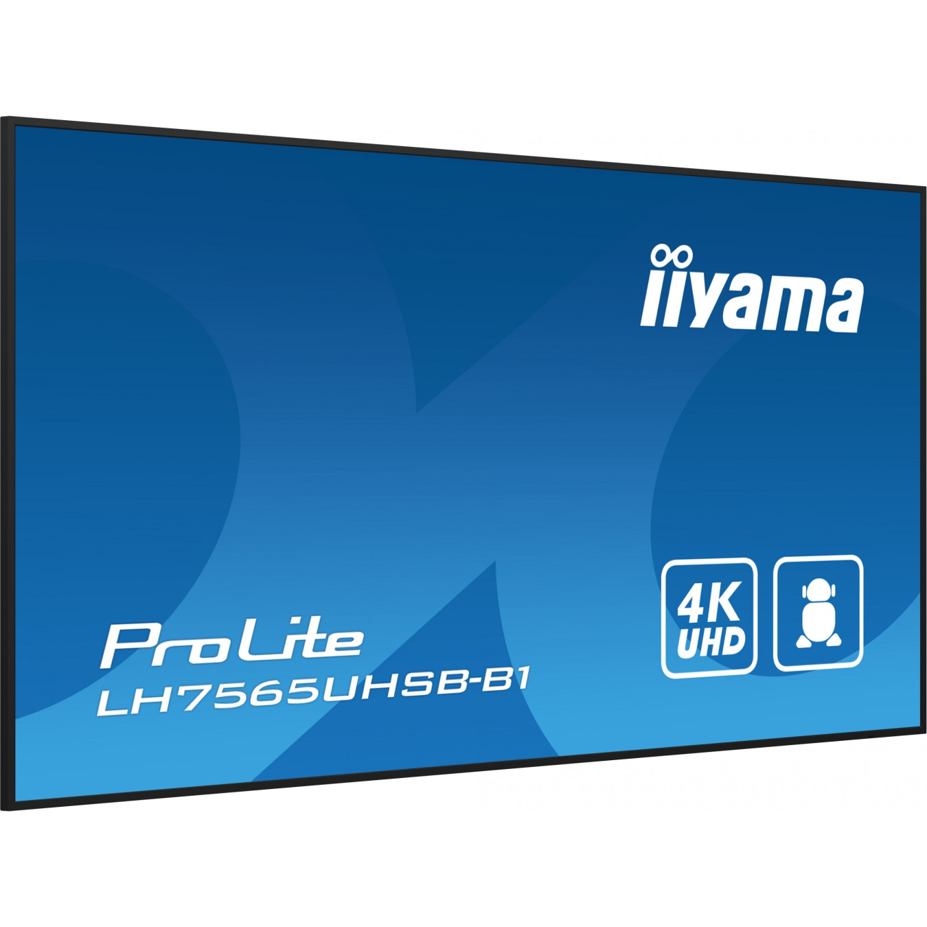 Iiyama ProLite LH7565UHSB-B1 - 75" 4K UHD Touch IPS Commercial Display, 800 cd/m², Android 11, WiFi, 2xHDMI+DP, Black