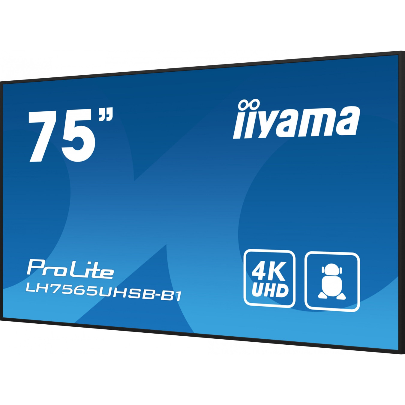 Iiyama ProLite LH7565UHSB-B1 - 75" 4K UHD Touch IPS Commercial Display, 800 cd/m², Android 11, WiFi, 2xHDMI+DP, Black