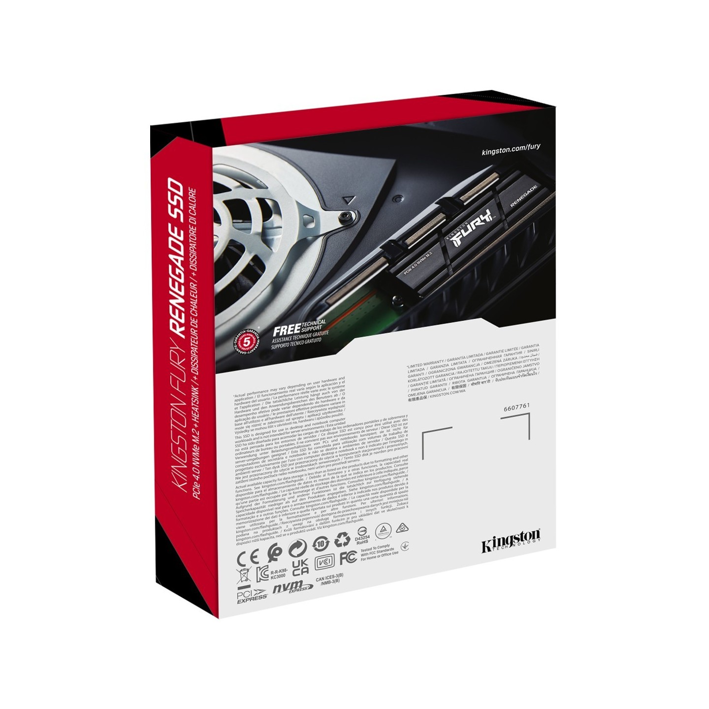 Kingston FURY Renegade 4TB M.2 2280 NVMe SSD - PCIe 4.0 x4 7300 MB/s w/ Heatsink (Boxed) — Buy in Cyprus with Fast Delivery