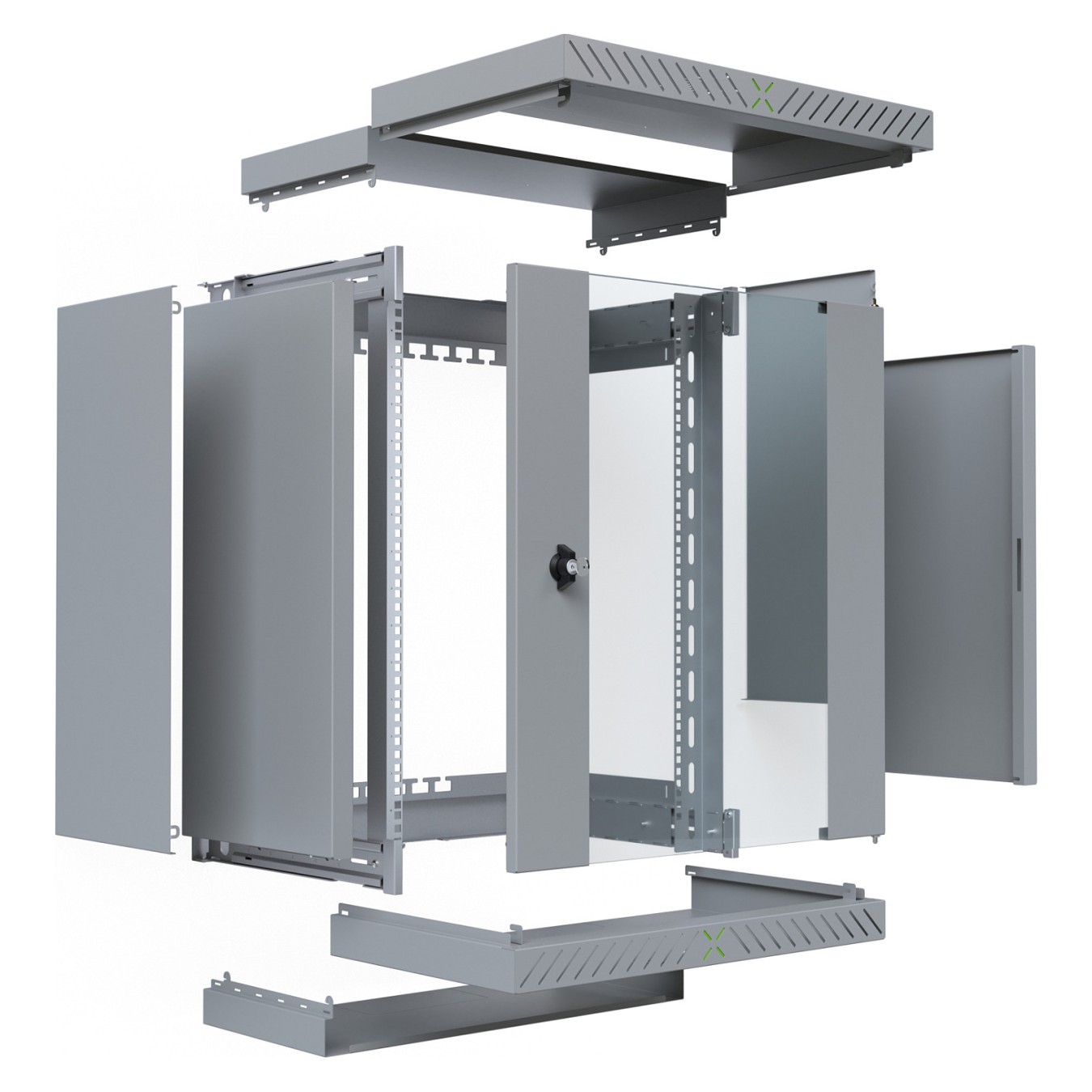 Buy 19' Wandgehäuse X-Rack mit Glastür 400-600mm 15HE grau in Cyprus, Nicosia, Limassol, Larnaka, Pafos