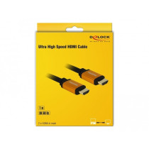 DeLOCK Ultra High Speed HDMI Cable - Model 85727 - 48 Gbps, 8K@60Hz, 1 m, Black/Gold — Buy in Cyprus with Fast Delivery