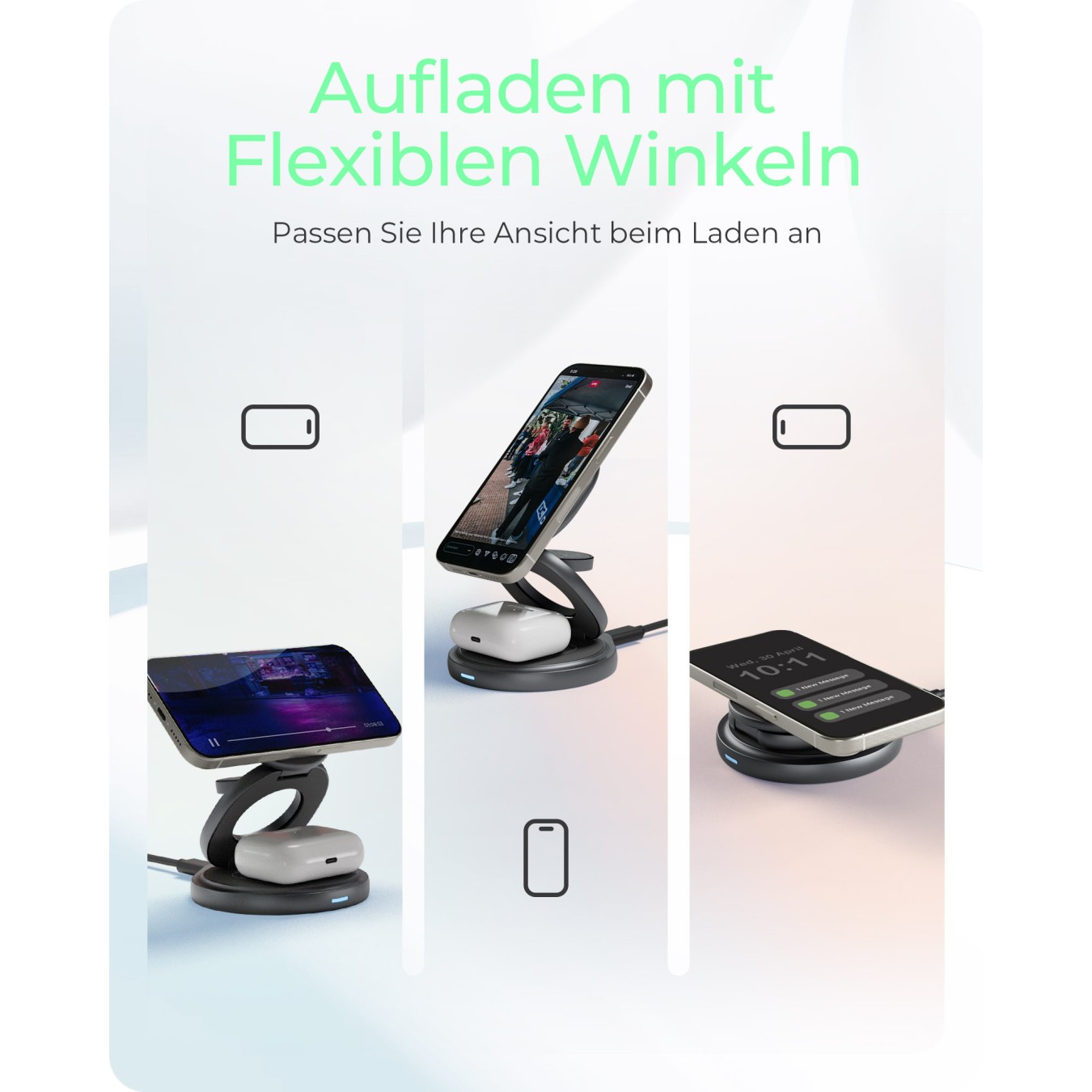 Buy ICY BOX 3-in-1 Magnetische Ladestation Apple Watch IPhone AirPods Faltbar in Cyprus, Nicosia, Limassol, Larnaka, Pafos