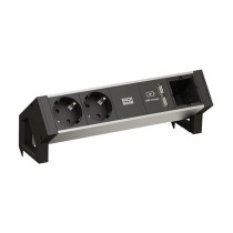Buy BACHMANN DESK2 ALU BLACK 2x Schutzkontakt 1x USB-Charger 1x ABD GST18 in Cyprus, Nicosia, Limassol, Larnaka, Pafos