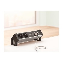 Buy BACHMANN DESK2 ALU BLACK 2x Schutzkontakt 1x USB-Charger 1x ABD GST18 in Cyprus, Nicosia, Limassol, Larnaka, Pafos