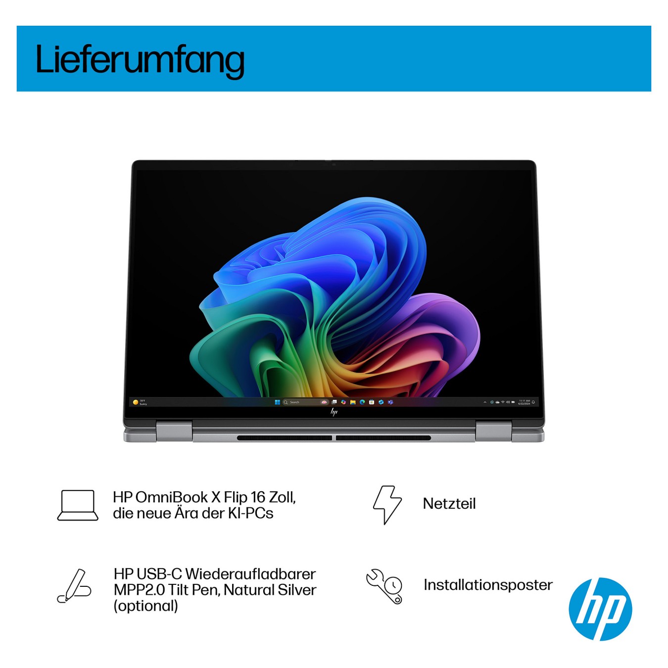 Buy HP OmniBook X Flip 16-ar0177ng RYZ AI 7 350 32GB 1TBSSD W11 Home Touch in Cyprus, Nicosia, Limassol, Larnaka, Pafos