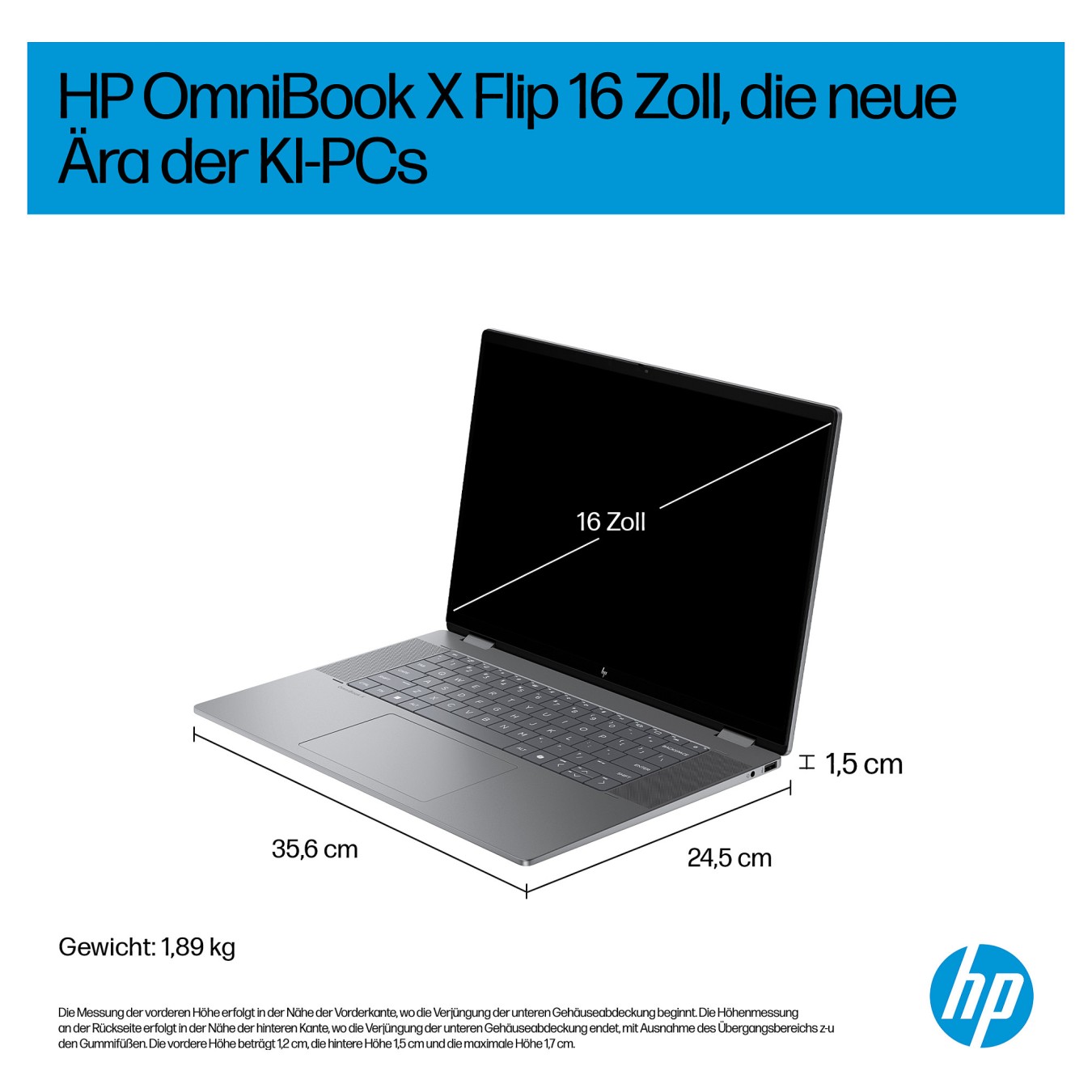 Buy HP OmniBook X Flip 16-ar0177ng RYZ AI 7 350 32GB 1TBSSD W11 Home Touch in Cyprus, Nicosia, Limassol, Larnaka, Pafos