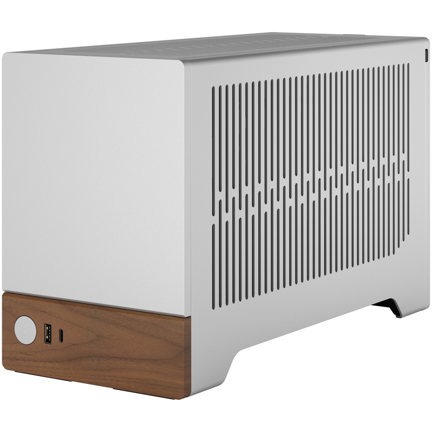 Fractal Design Terra Mini-ITX SFF Case - Silver Aluminium/Walnut (Boxed) — Buy in Cyprus with Fast Delivery
