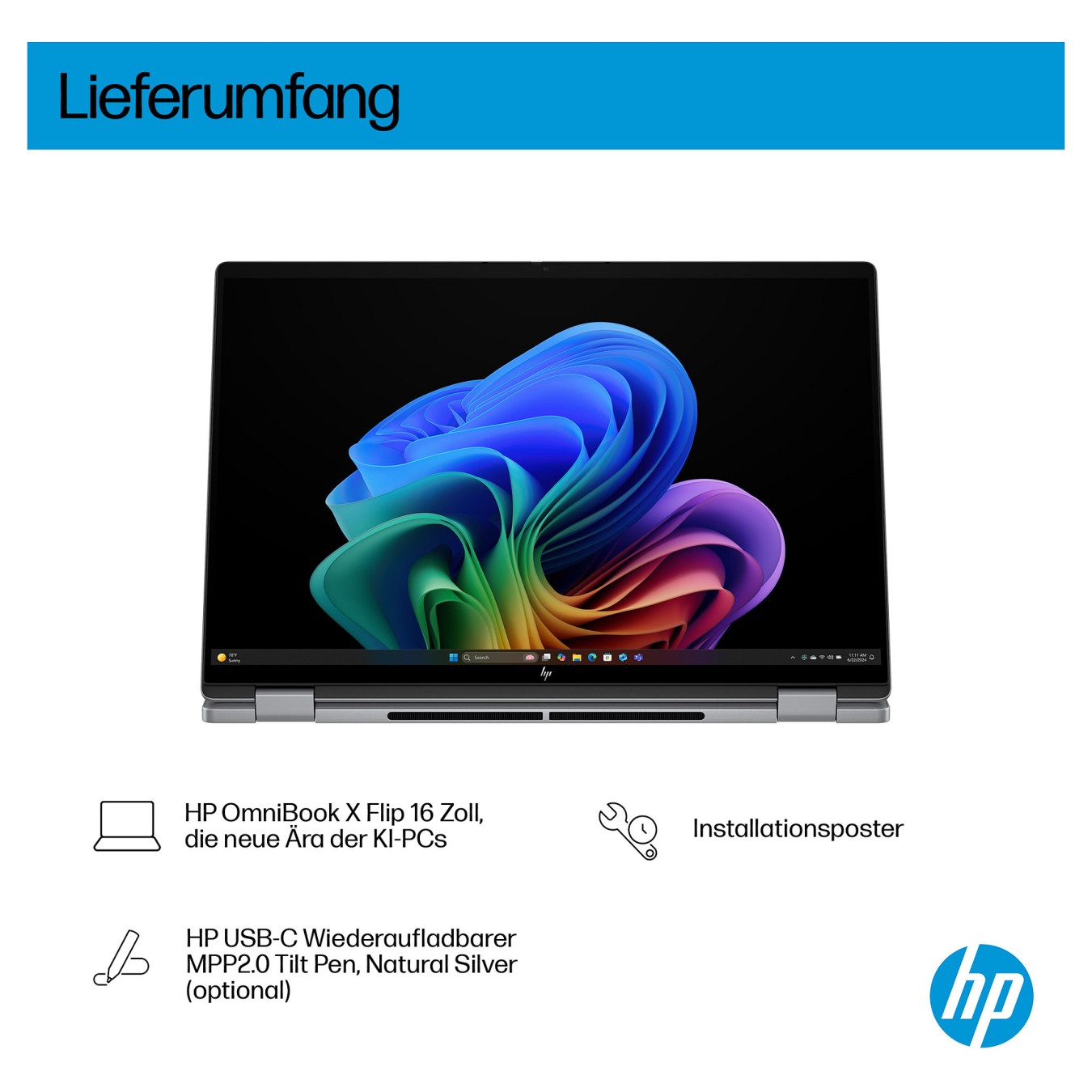 Buy HP OmniBook X Flip 16-ar0475ng RYZ AI 7 350 32GB 1TBSSD W11 Home Touch in Cyprus, Nicosia, Limassol, Larnaka, Pafos