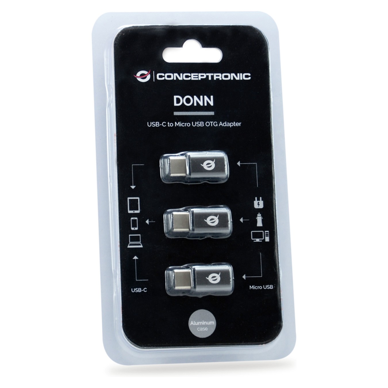 Buy CONCEPTRONIC Adapter USB-C- to Micro-B2.0 3Stk 480Mbs OTG gr in Cyprus, Nicosia, Limassol, Larnaka, Pafos