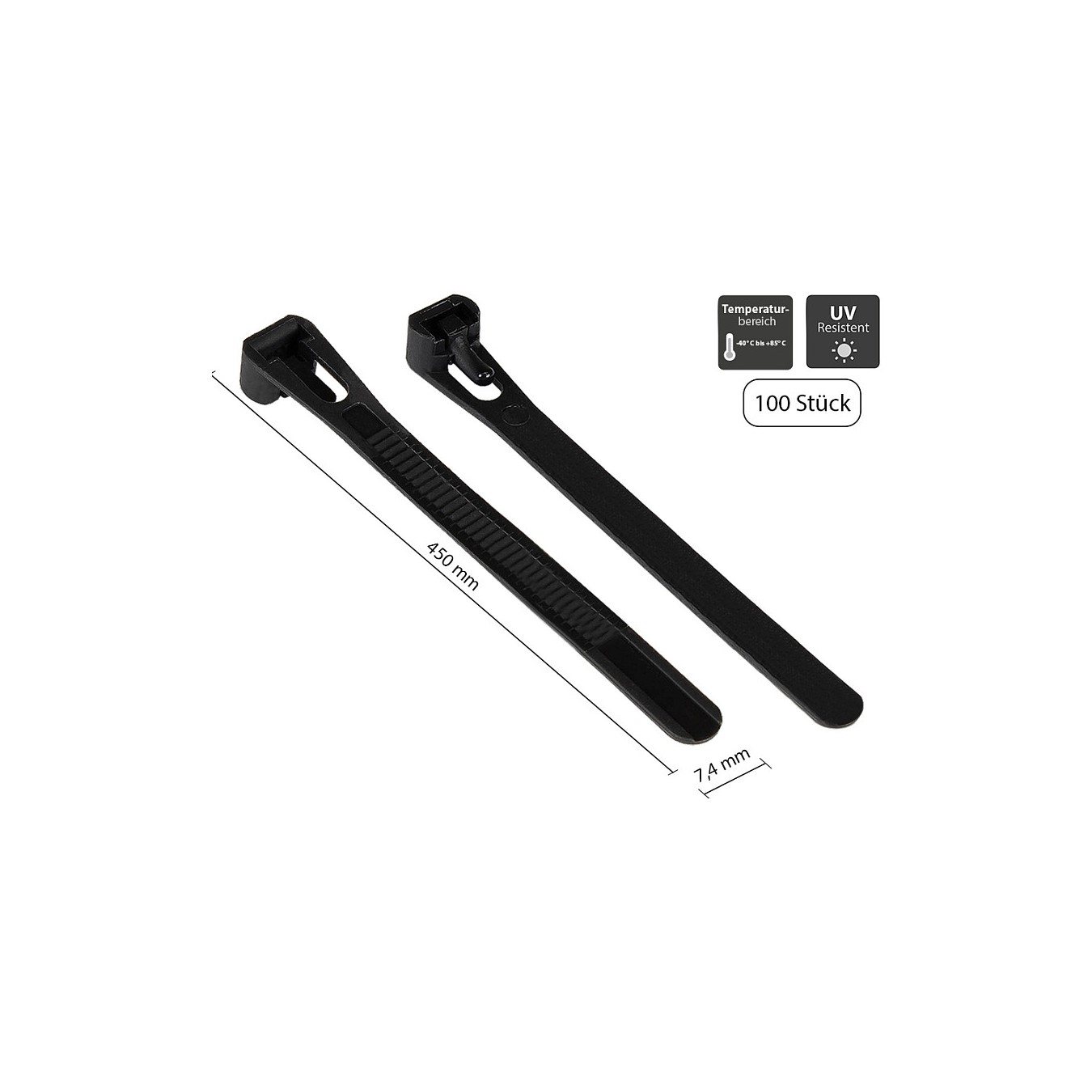 Buy Good Connections Wiederverwendb. Kabelbinder 450mmx7,4mm in Cyprus, Nicosia, Limassol, Larnaka, Pafos