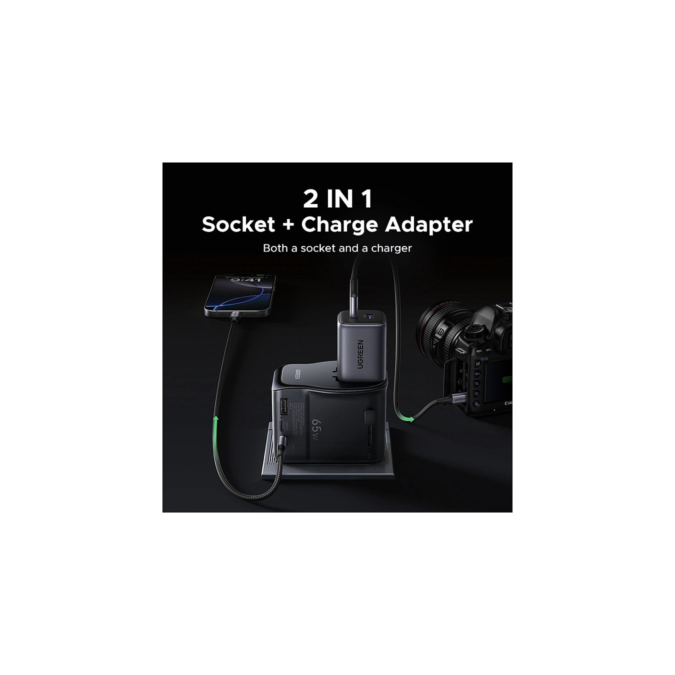 Buy UGREEN S550 Travel Adapter Universal GaN 65W mit Typ B (USA) Typ E F (EU) Typ G (Grobritannien) Typ I (Australien China) in 