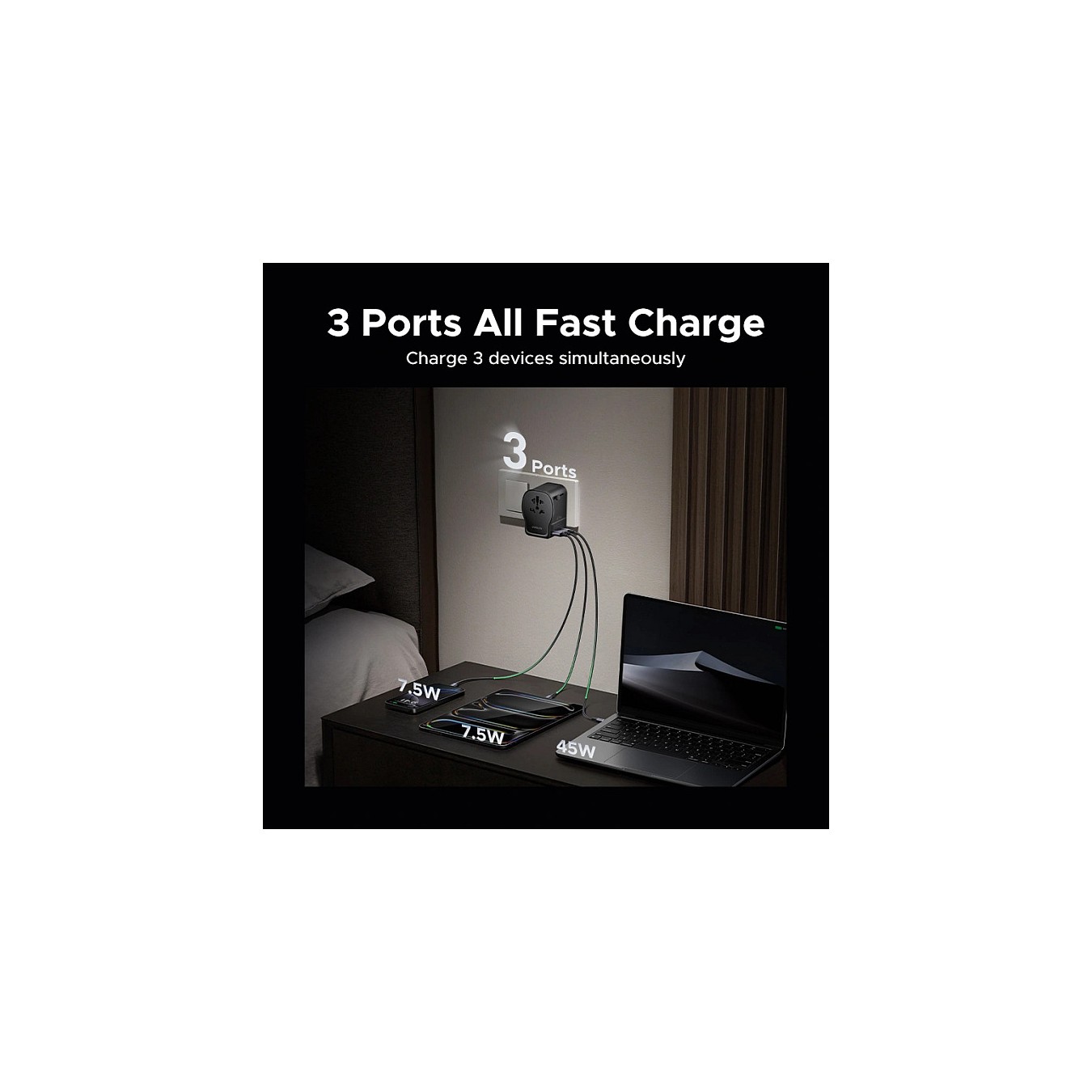 Buy UGREEN S550 Travel Adapter Universal GaN 65W mit Typ B (USA) Typ E F (EU) Typ G (Grobritannien) Typ I (Australien China) in 